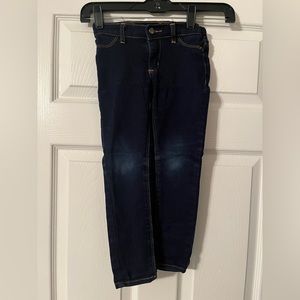 DKNY Dark Jeans with Distressed. Size 4. Girls. Elastic Straps Inside.